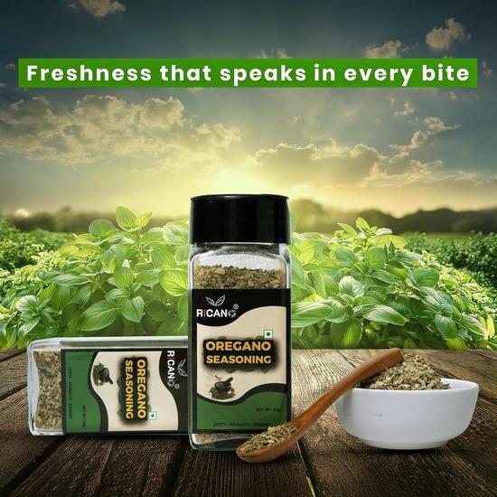 Ricano Oregano 20g, Chilli Flakes 35g & Peri Peri 50g Combo (Pack of 3) | Seasoning Mix | Natural Ingredients | Hot & Spicy Chilli Flakes