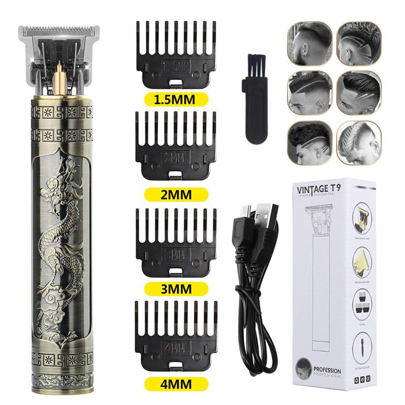 Hot Sale Vintage T9 Hair Cutting Machine Men's Electric Shaver Rechargeable Hair Trimmer Beard Clipper Barber Hair Cut