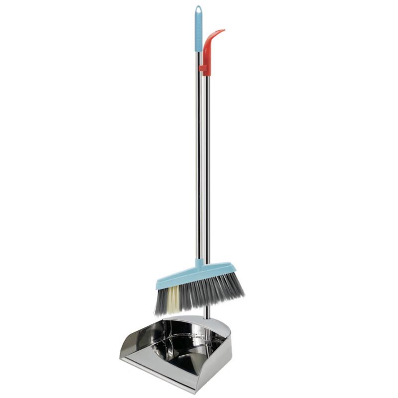 Round Stainless Steel Broom & Dustpan Set
