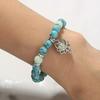Women Bracelet Faux Turquoises Luminous Floral Jewelry Elastic Beads Bangle Jewellery Gift