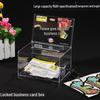 Transparent Lockable Business Card Holder - Large Capacity Desktop Storage Box