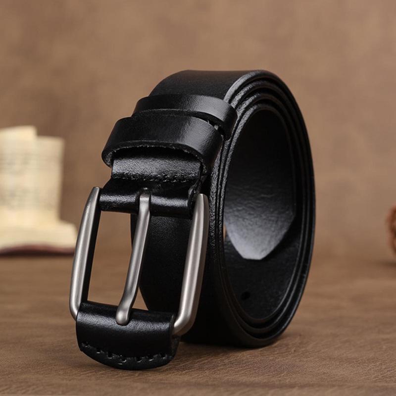 Men s Genuine Leather Retro Pin Buckle Belt 105cm-125cm