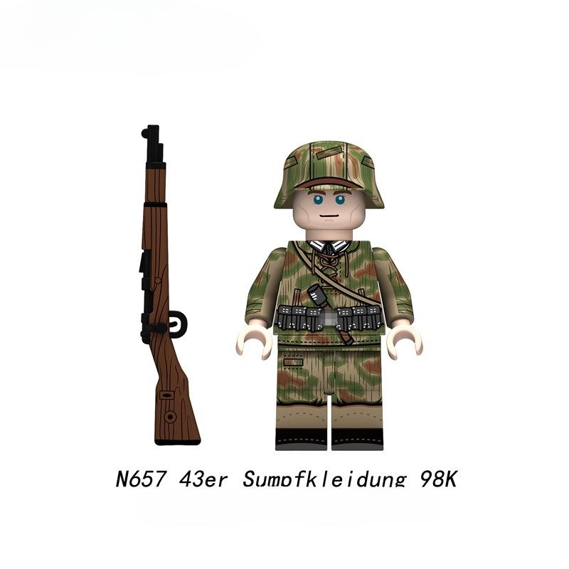 

43-й размер Болотная одежда Мини Экшн-фигурки Кирпичики Конструктор Куклы 98K MG42 MP40 STG44 Сборные игрушки для детей N657-660