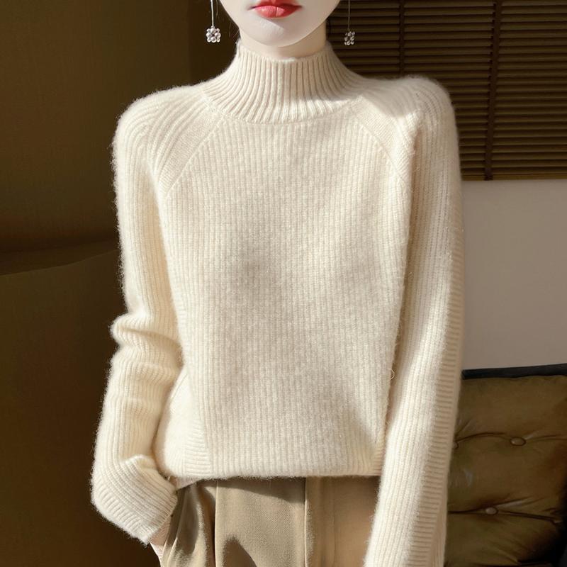 Women Sweater 100% Wool MODERN NEW SAGA Turtleneck Knit Pullover Thick Winter Jumpers Female Knit Tops