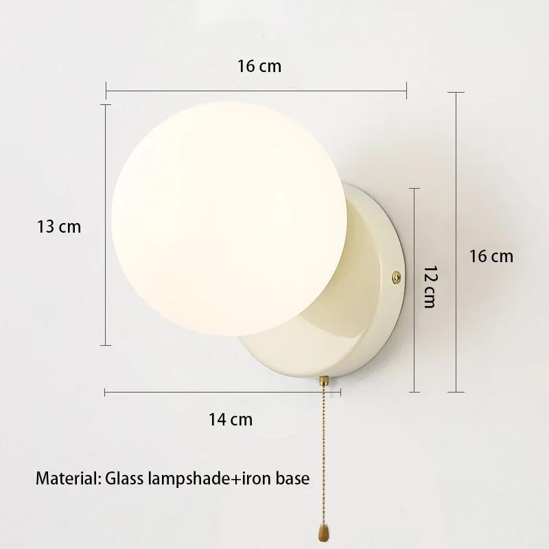 

Настенный светильник в скандинавском кремовом стиле, современный минималистский подвесной светильник для коридора, французский креативный интернет-светильник красного цвета для спальни, прикроватные лампы, факел Warm White (2700-3500K)