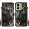 Handmade PU Leather Flip Case for Motorola Edge 40 Anti-Slip Shockproof Cover with Wrist Strap & Heart/Rose Cat Designs