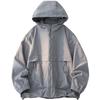 UPF50+ Men's Hooded Sunscreen Jacket Summer Ultra Thin Zipper Pocket Windbreaker Elastic Cuffs Outdoor Hiking Fishing Skin Coats
