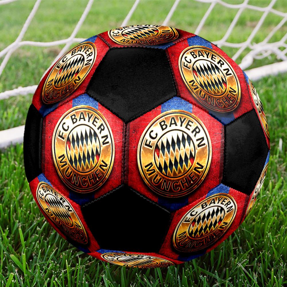 FC Bayern Munich Indoor Soccer Ball Colorful Machine Stitched PVC Size 5 Team Training Competition Ready Durable High-Bounce Cool Sports Gift