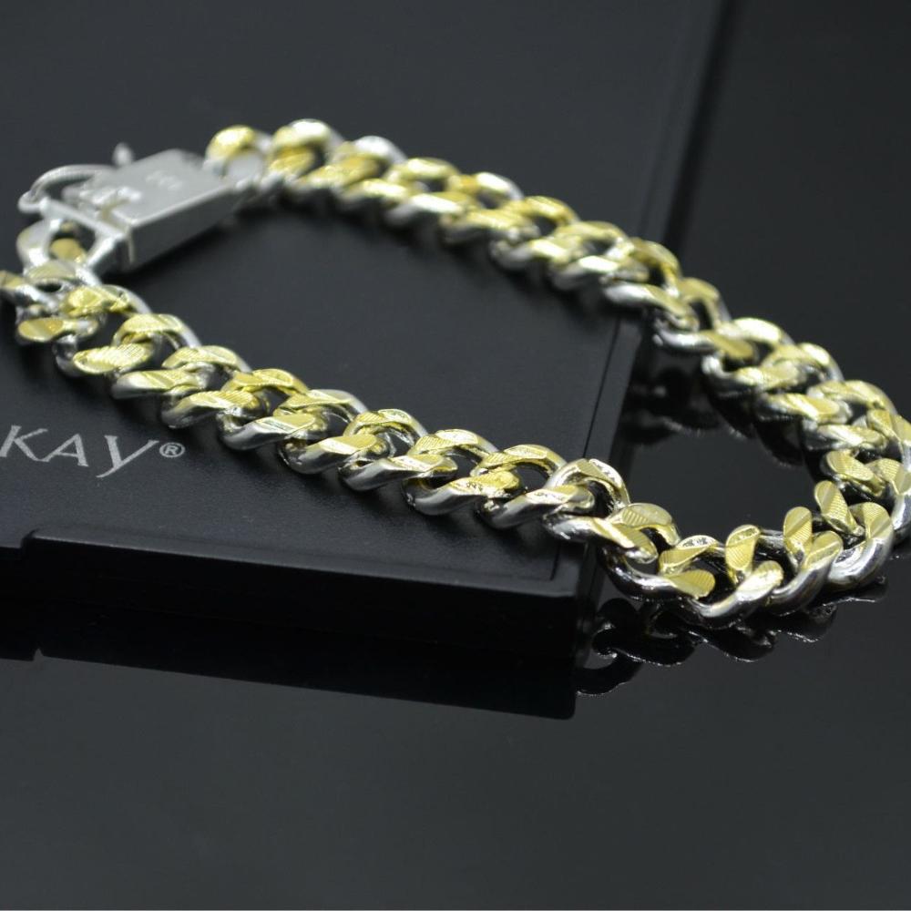 High-end Metal Two-color Silver Bracelet Men's Jewelry Men's Accessories
