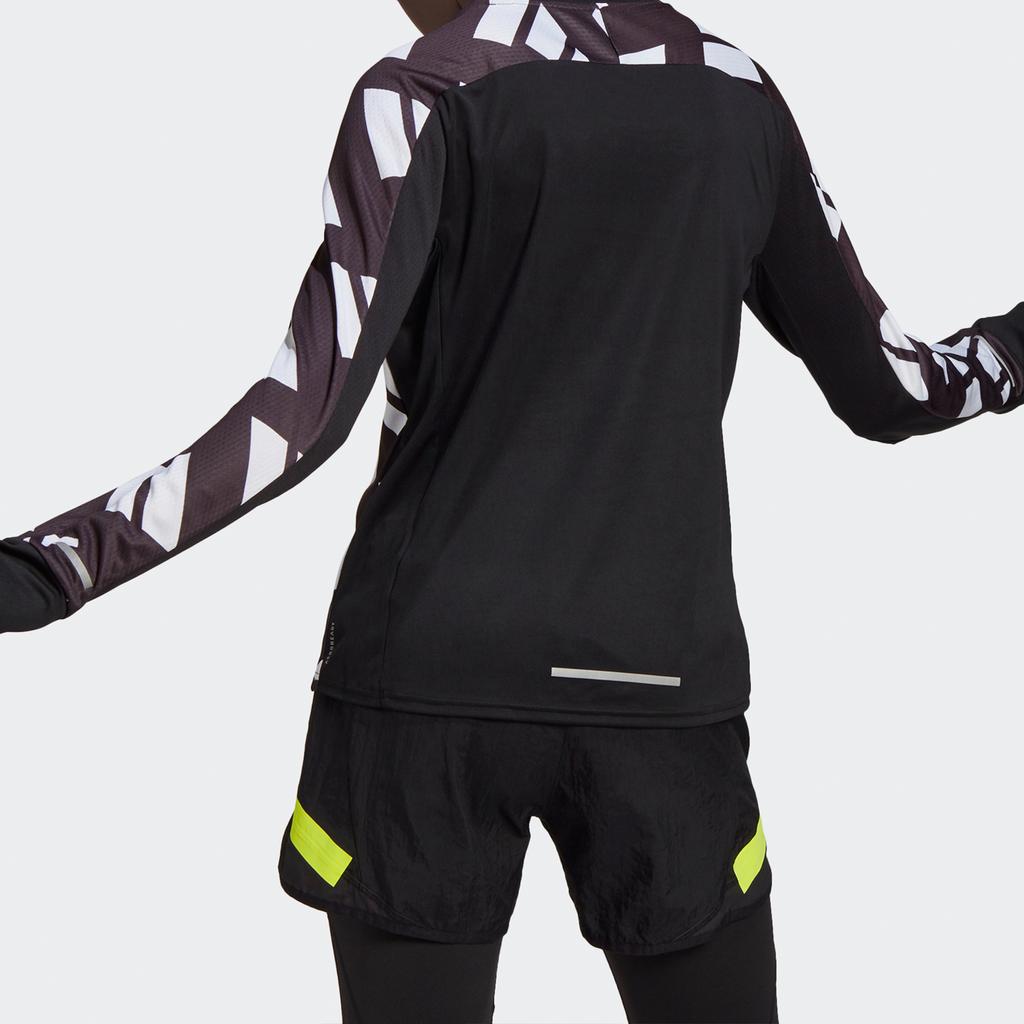 Adidas Celebrity Sweat Reflective Print Long Sleeve Running T-shirt Women Tops Black GK5091