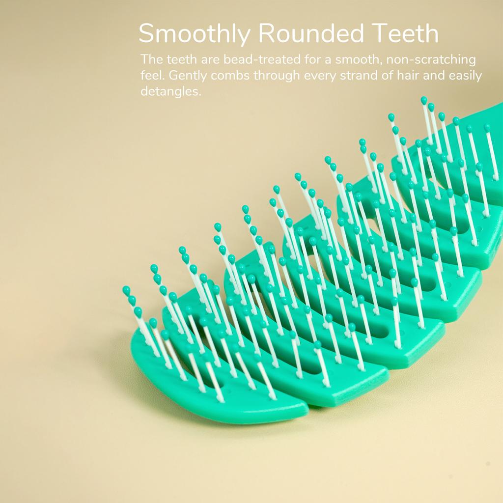 Teal Plastic Hair Brush with Soft Bristles for Gentle Detangling and Styling Ideal for All Hair Types Daily Use