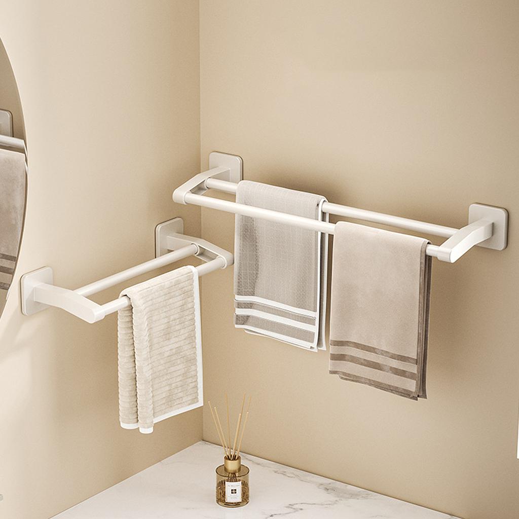 Wall Mounted Towel Rack Bathroom Storage Rack No Drilling Bathroom Horizontal Bar Towel Rack Kitchen Bathroom Accessories