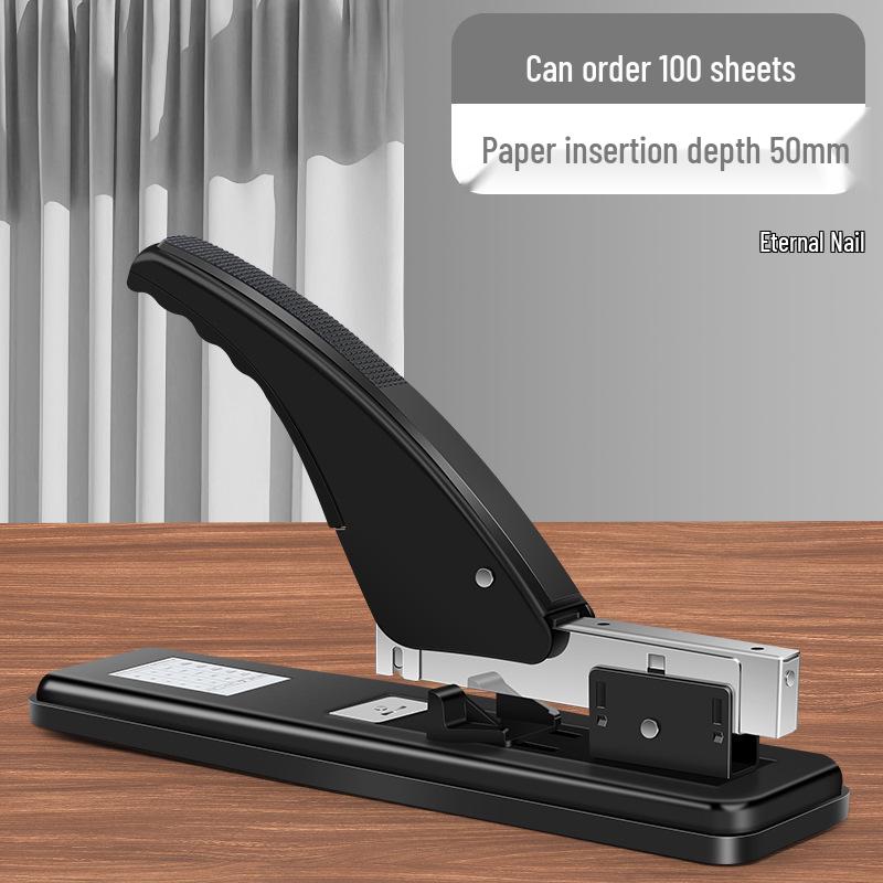 Heavy-Duty 200-Page Extra-Large Stapler for Office Use with Labor-Saving Thickened Layer