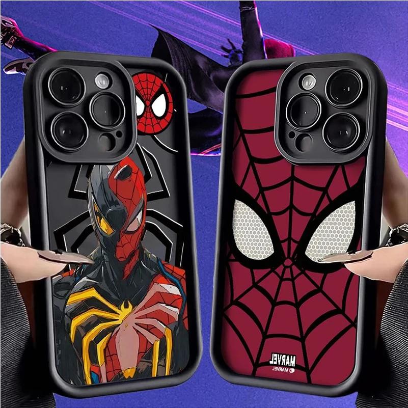 

Мягкий чехол из ТПУ Marvel Spider Man для iPhone 15 14 13 12 11 Pro Max XR XS X 8 7 Plus SE 2020, силиконовый противоударный матовый чехол iPhone 15