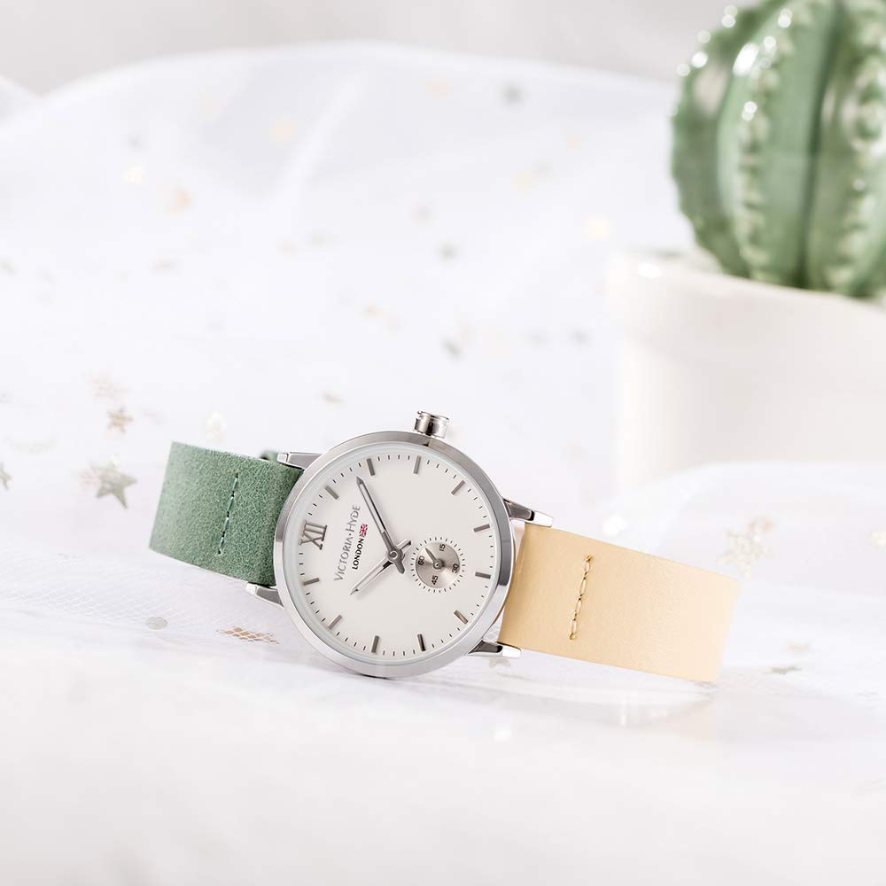 VICTORIA HYDE Modische kleine Uhr, schlicht, leicht zu lesen, japanisches Quarzwerk, echtes Lederband, 3 ATM wasserdicht, Retro-Uhr für Damen, beliebtes Geschenk