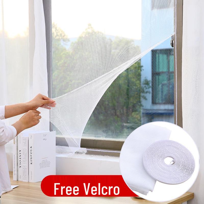 White Self-Adhesive Mosquito Net with Velcro - Easy DIY Invisible Mesh Screen