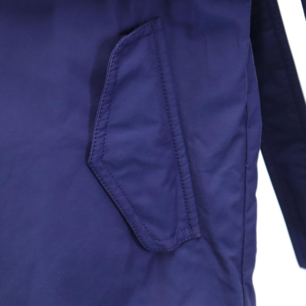 Moncler Made In Romania Hooded Coat Blue With Belt Women Used