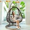 OEING Double Hanging Rattan Egg Chair