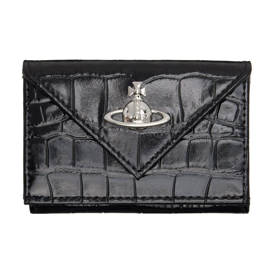 Vivienne Westwood Classic Logo Crocodile Pattern Wallet Unisex wallet Black 5115002EWL0098N401 Basic Set (Bag)