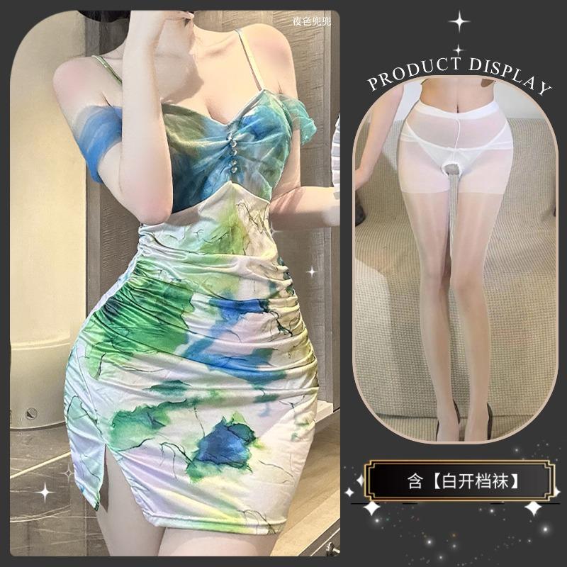 Pure desire sexy suspender sexy underwear new summer spice girl style printing tight and thin nightclub hip skirt women