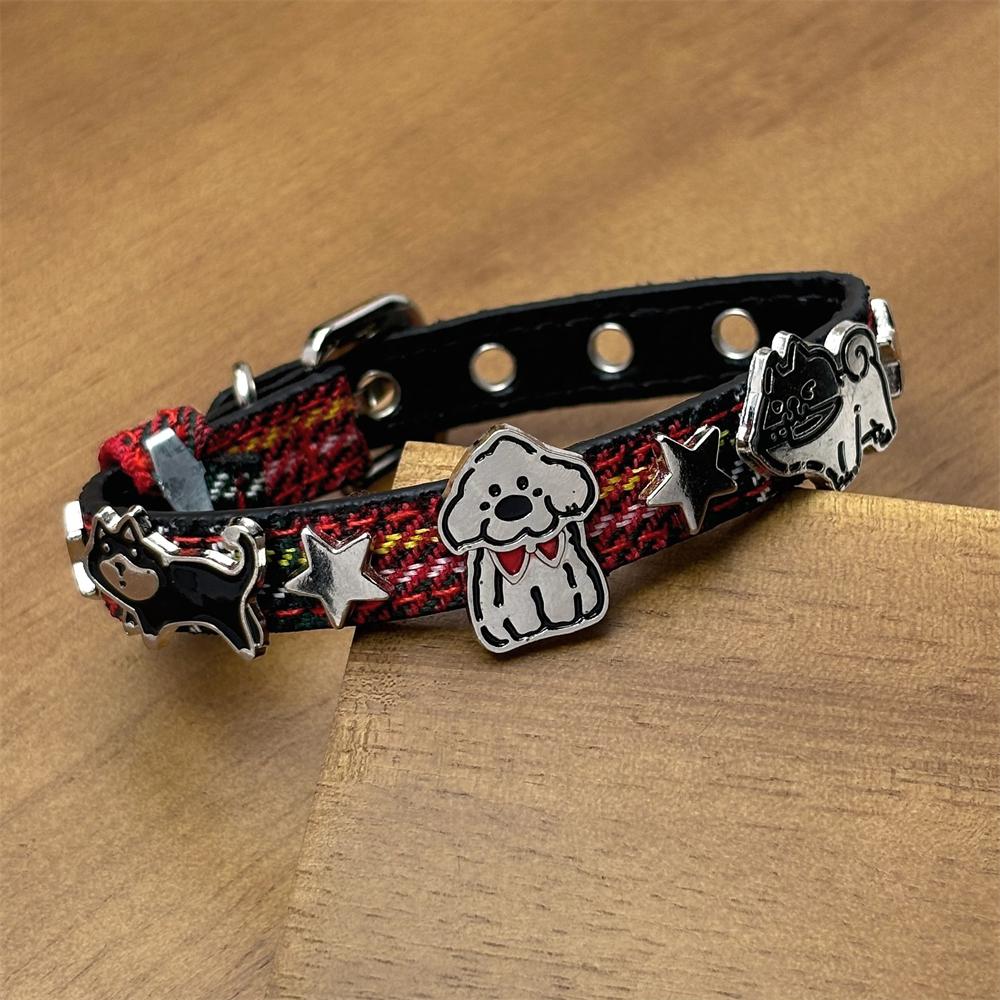 New Cross Bracelet for Men Hip Hop Spicy Girl Punk Rhinestone Handmade Personalized Leather Willow Nail Handmade