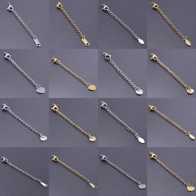 Hohe Qualität Wasserdicht Herz Rechteck Edelstahl Verlängerung/Schwanzkette DIY Schmuckherstellung Zubehör Metall Handgefertigt Halskette