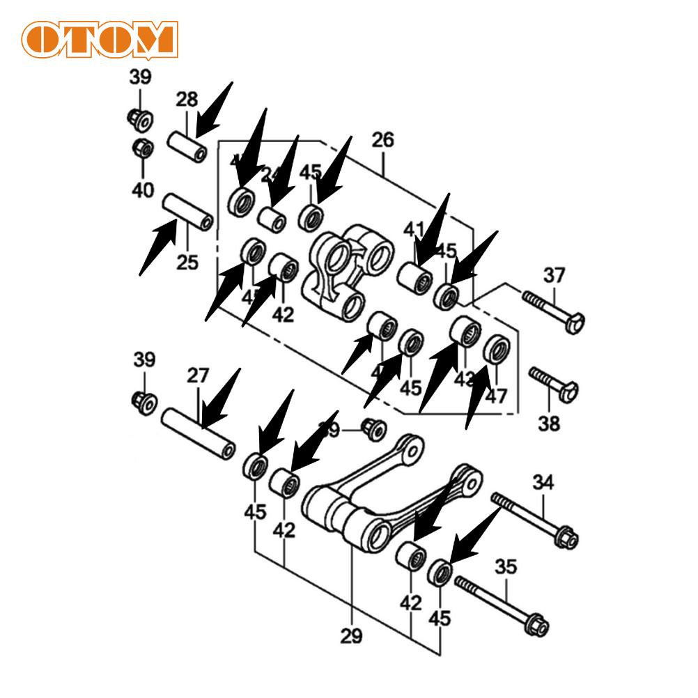 OTOM Motocycle Triangle Lever Linkage ARM Oil Seal Bearing Bushing Repair Set For HONDA CRF150R CRF150RB CONNECTING ROD SUB-ASSY