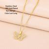 New Gold Plated Sweet Zircon Crystal Butterfly Pendant Necklaces For Women Trendy Ladies Stainless Steel Neck Chain Jewelry