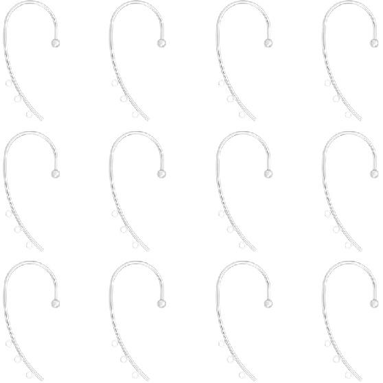 UNICRAFTALE 12Pcs 2 Color DIY Ear Cuff Brass Earrings Cuffs Punk Ear Wrap Earrings Cuffs Accessaries with 3 Loop 50mm Long Ear Cuff for Non Piercing