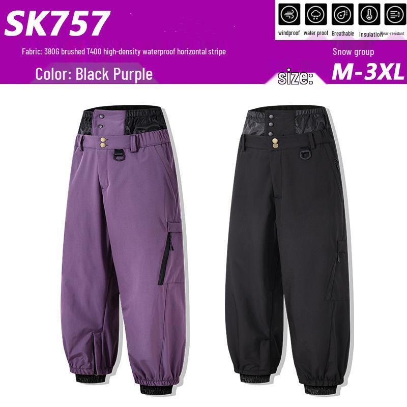 Unisex Ski Suit Set: Heavy-Duty Windproof Waterproof 2-Piece for Single/Double Board Skiing, Outdoor Sports, Wear-Resistant Snow Pants.