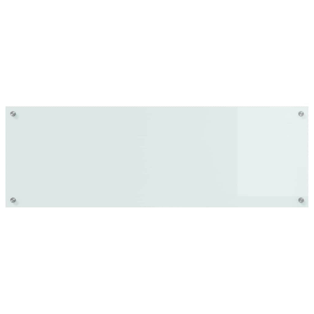 Kitchen Splashback 2 Pcs White 120 X 40 Cm Tempered Glass
