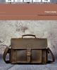 Men's 14" Vintage Leather Business Briefcase 2058