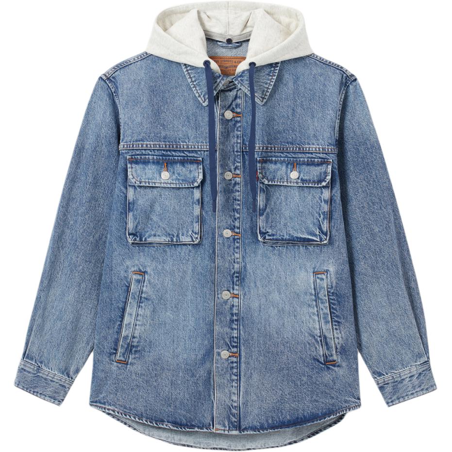 Levis Casual Washed Loose Versatile Long Sleeve Denim Jacket Men Jackets Washed-Blue 0017G-0000