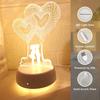 Monochrome Warm Light Heart-shaped Design LED Night Light 3D Stereoscopic Night Light Bedroom Room Decoration Atmosphere Light