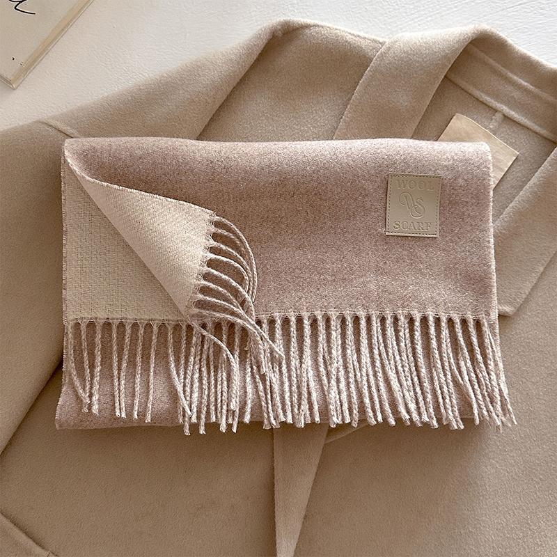 Winter Wool Scarf For Women Long Warm Cashmere Shawl Wrap Solid Lady Scarves Hijab Female Pashmina Bandana Head Scarves Stole