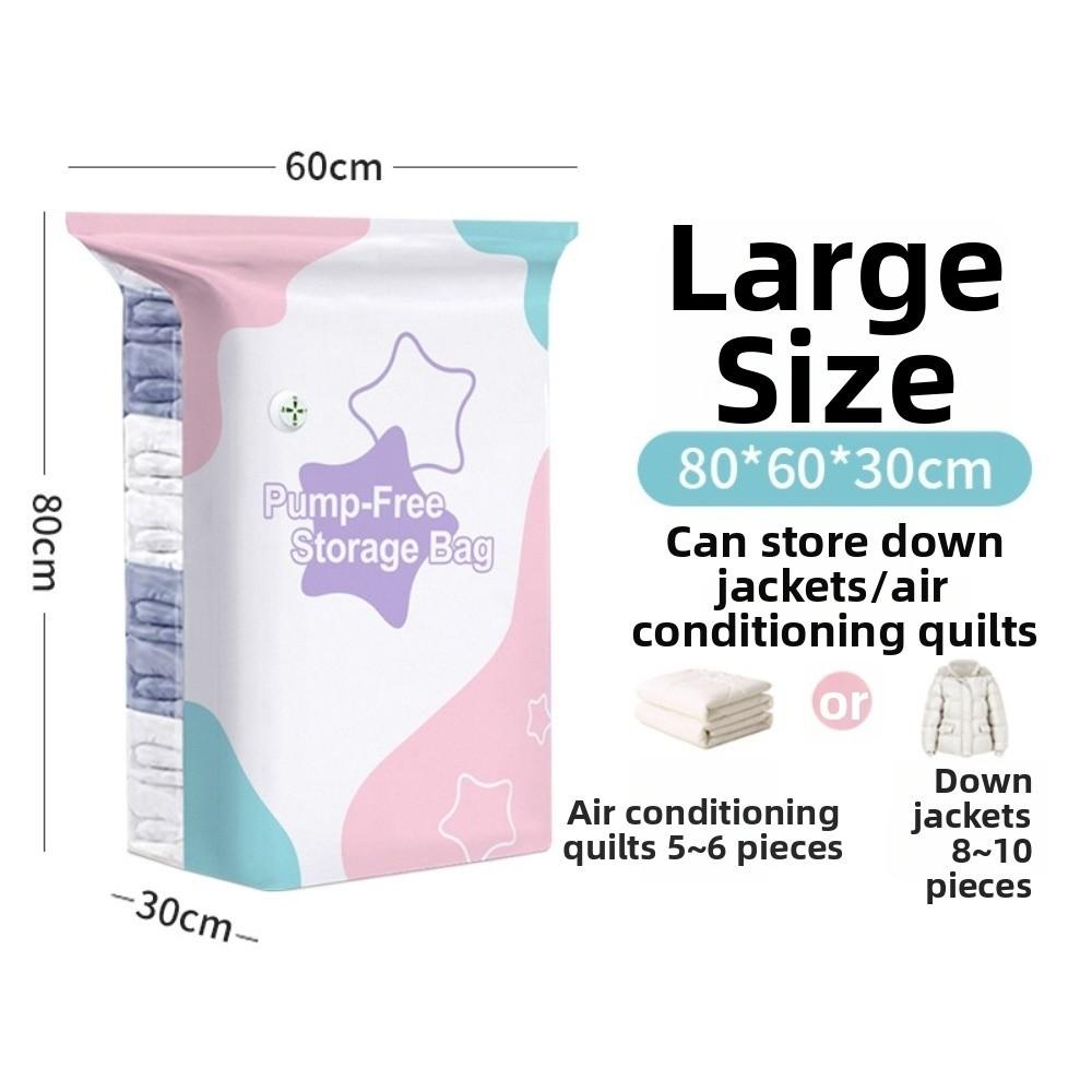 Press & Seal No-Pump Vacuum Storage Bags Space Saving Clothing Organizer Bag  Travel Moving Packing