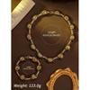 Ensemble émail brun vintage Style collier géométrique Chaîne de pull polyvalente