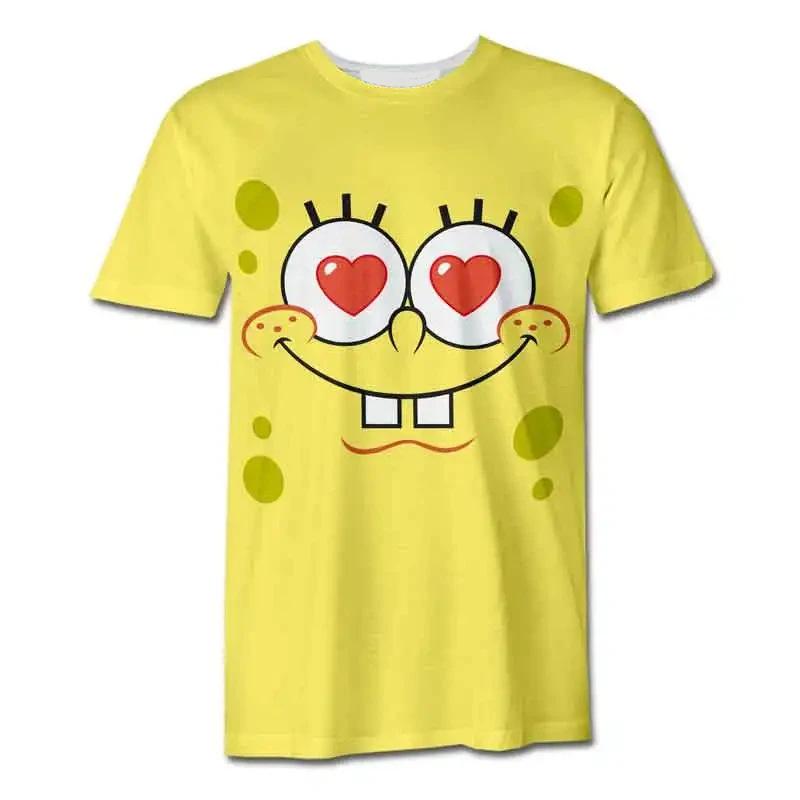 Summer SpongeBob SquarePants Role-playing Women's 3D Printed Casual Comfortable Breathable Sports Short Sleeved T-shirt