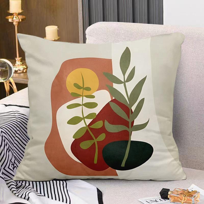 Artistic Floral Print Decorative Pillowcase Bedroom Living Room Square Cushion Pillowcase
