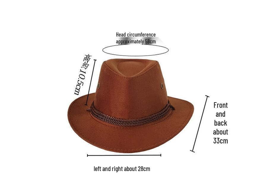 Unisex Western Cowboy Sun Hat - Summer Outdoor Fedora for Men & Women