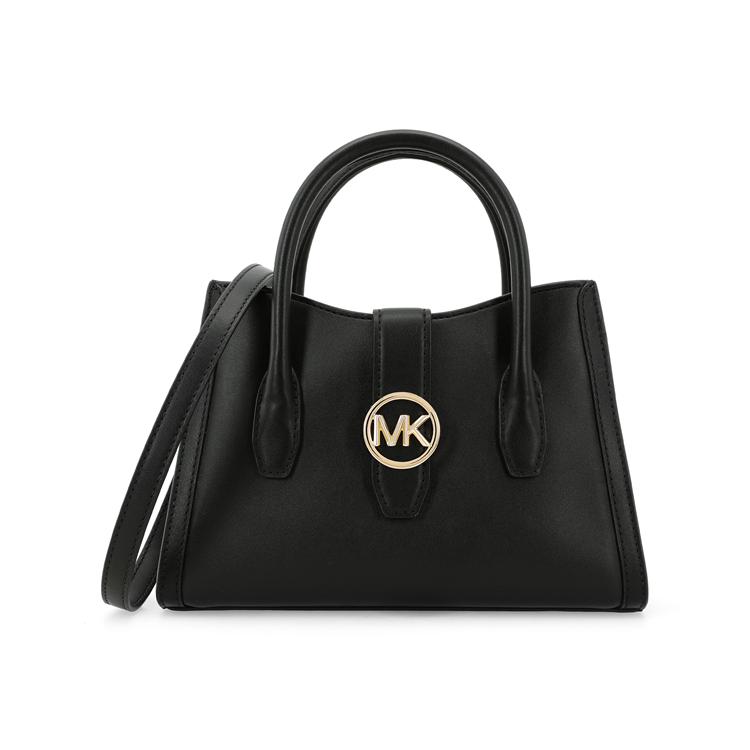 Michael Kors Gabby Gold Logo Classic Monogram Zip Closure Shoulder Bag Women Handbags Black 35S3G5GS5O-001