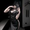 Chic Halter Neck Nightgown: Sexy, Slim-Fit Swing Collar for Club or Home Wear