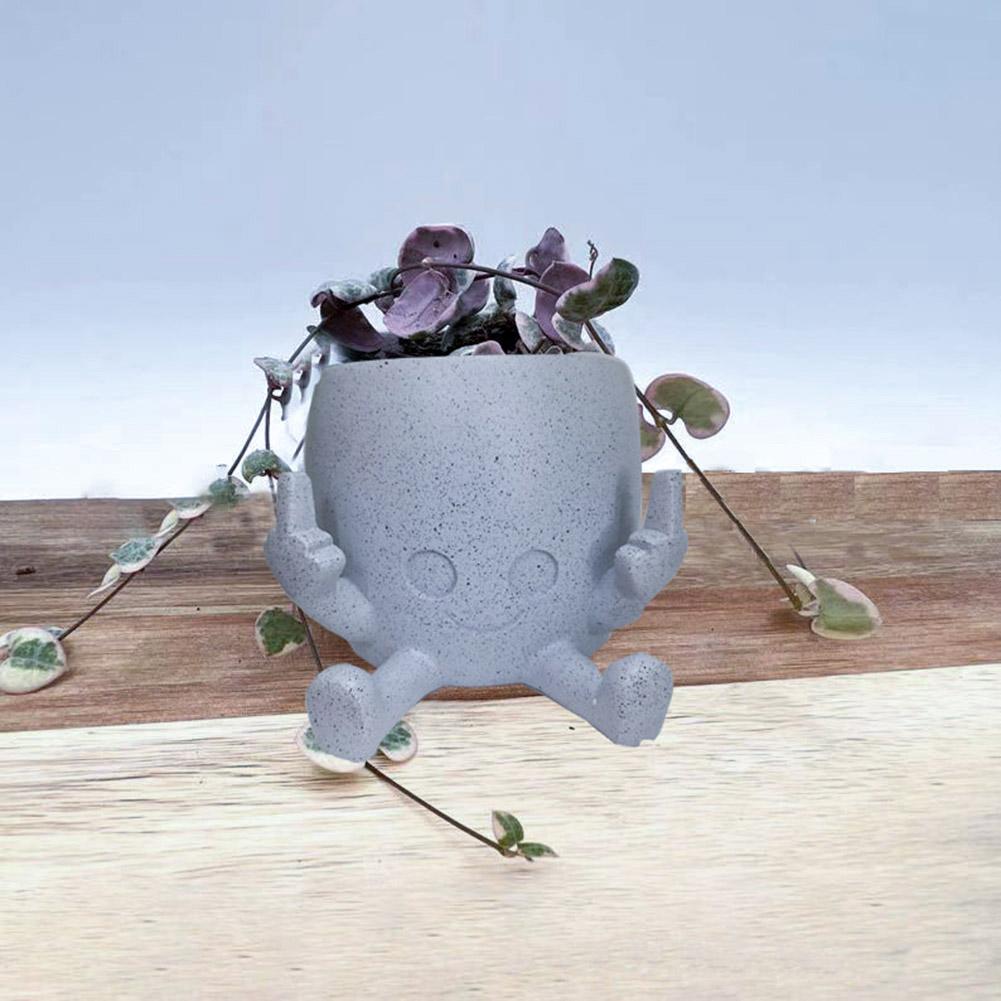 Middle Finger Succulent Planter Pot Cute Mini Table Decoration Mini Little Person Flower Planter Creative for Home Office