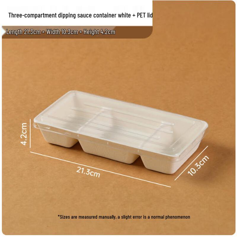Sheng Bi Lai Disposable 3-Compartment Pulp Dipping Dishes