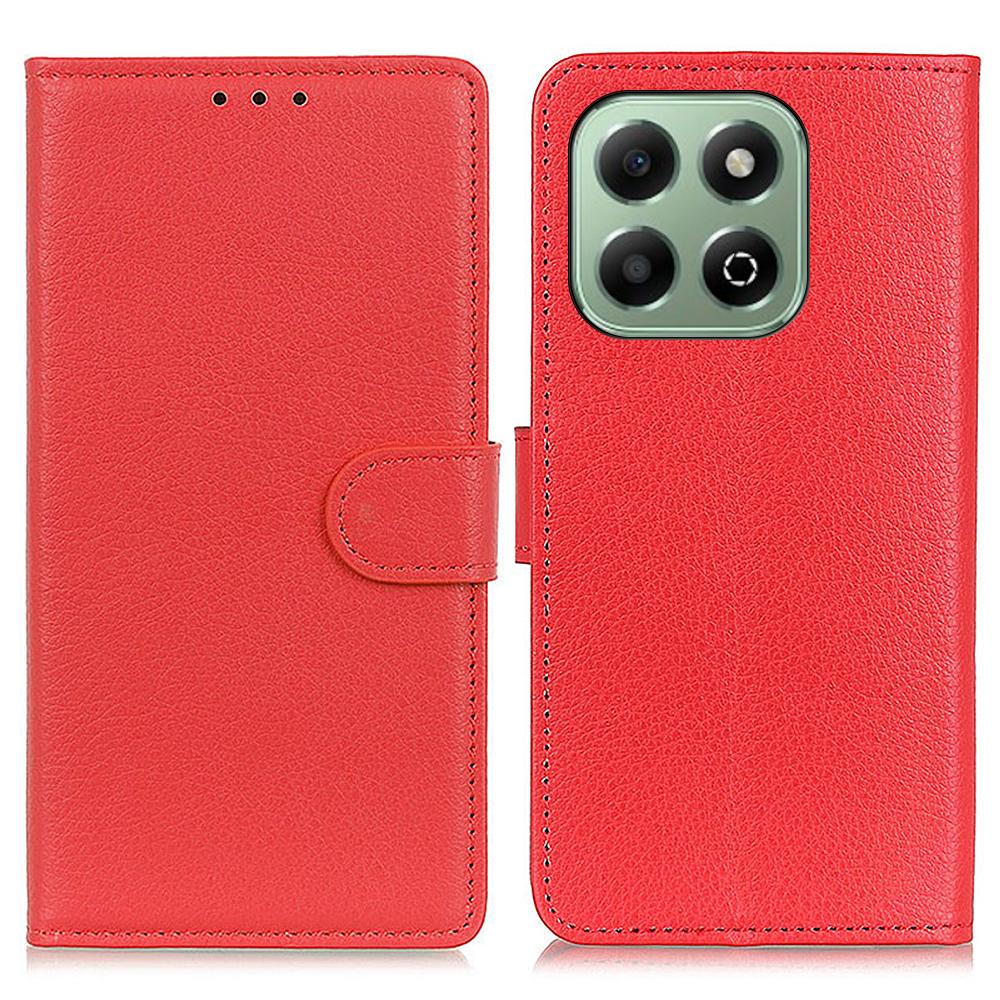 For Honor X6b 4G Wallet Case PU Leather Phone Cover Litchi Texture