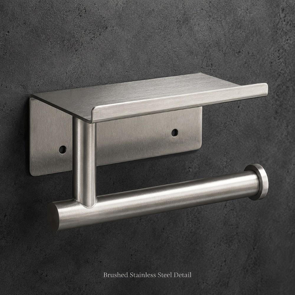 Wall Mounted Stainless Steel Toilet Paper Holder Self-Adhesive Paper Towels Holder  Indoor Use