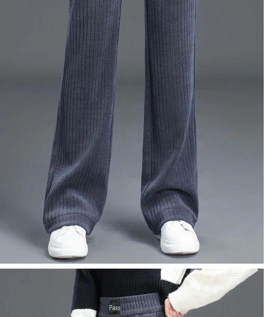 Women's High-Waisted Velvet Chenille Harem Sweatpants - Slim, Warm, Casual, Autumn/Winter