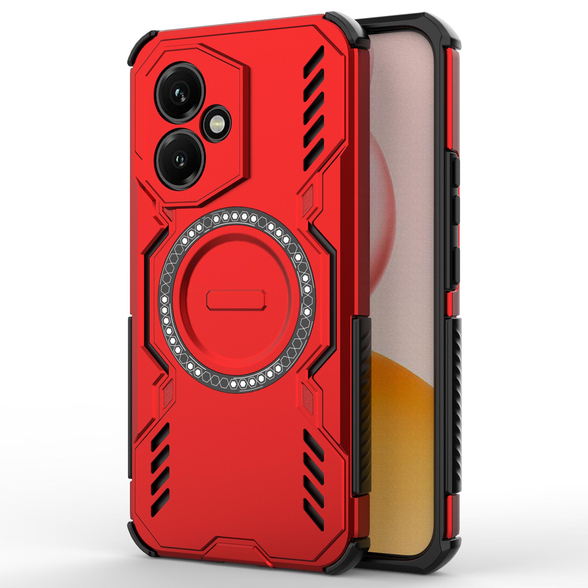 

Для Honor 400 5G (Глобальный) Магнитный чехол Butterfly Armor Полый Теплоотвод PC+TPU Чехол для телефона Red