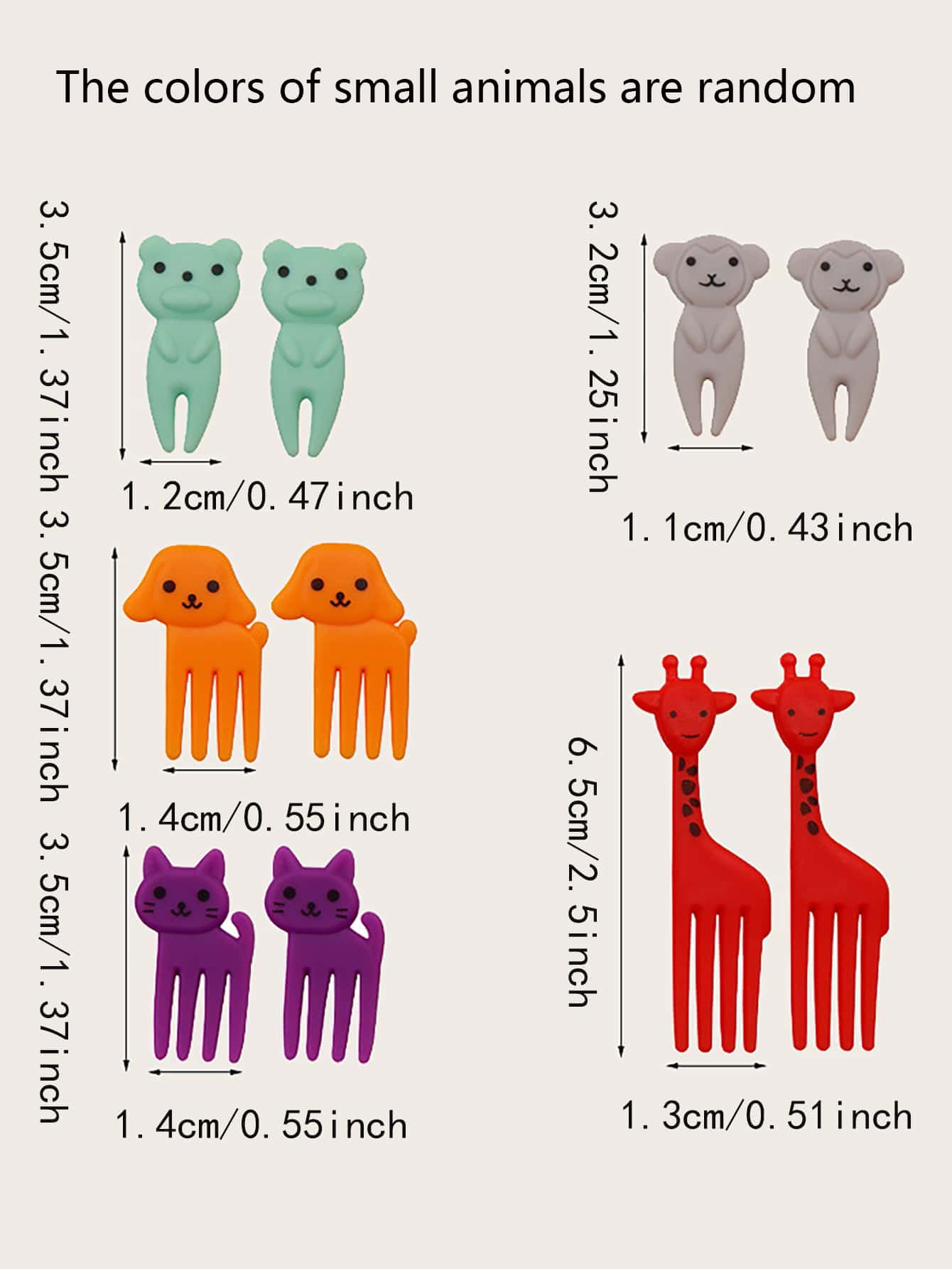 

10 шт. вилка для фруктов в виде фермы животных, мини-мультяшная детская закуска, торт, десерт, еда, шпажка, зубочистка, бенто, обед, декор для вечеринки, случайный цвет