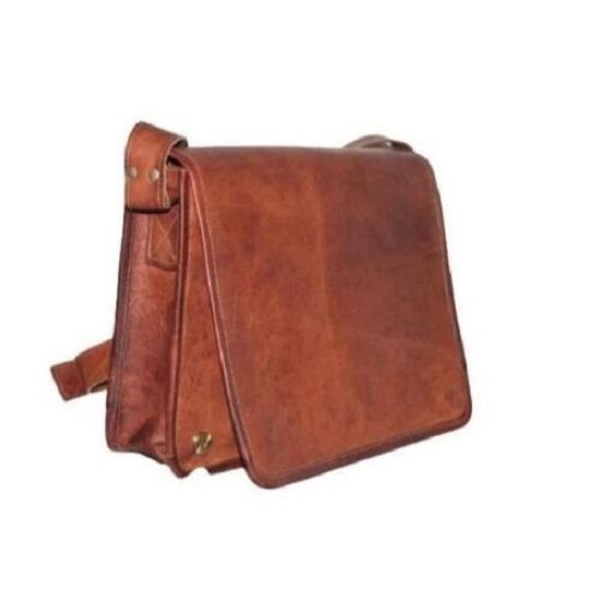 Men's Leather Vintage Laptop Bag Messenger Carry In Hand Briefcase Satchel